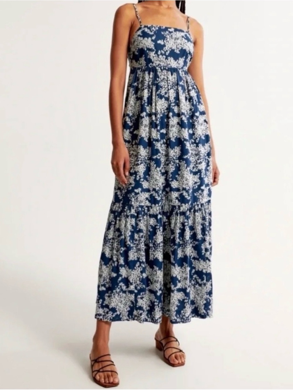 Abercrombie & Fitch Low Back Babydoll Maxi Dress